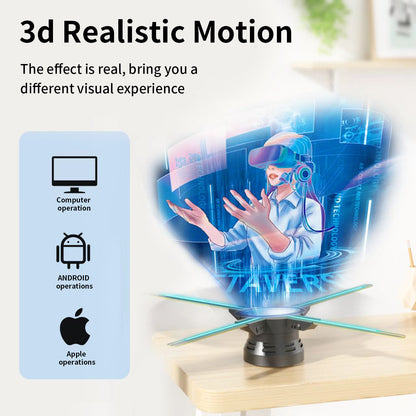 3D Holographic Fan  Four Blades 50cm WIFI Connect APP&Remote Control Multi-scale