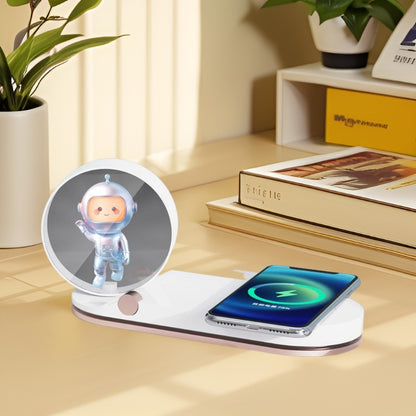 3D Hologram Fan & Night Light  Wireless Charging