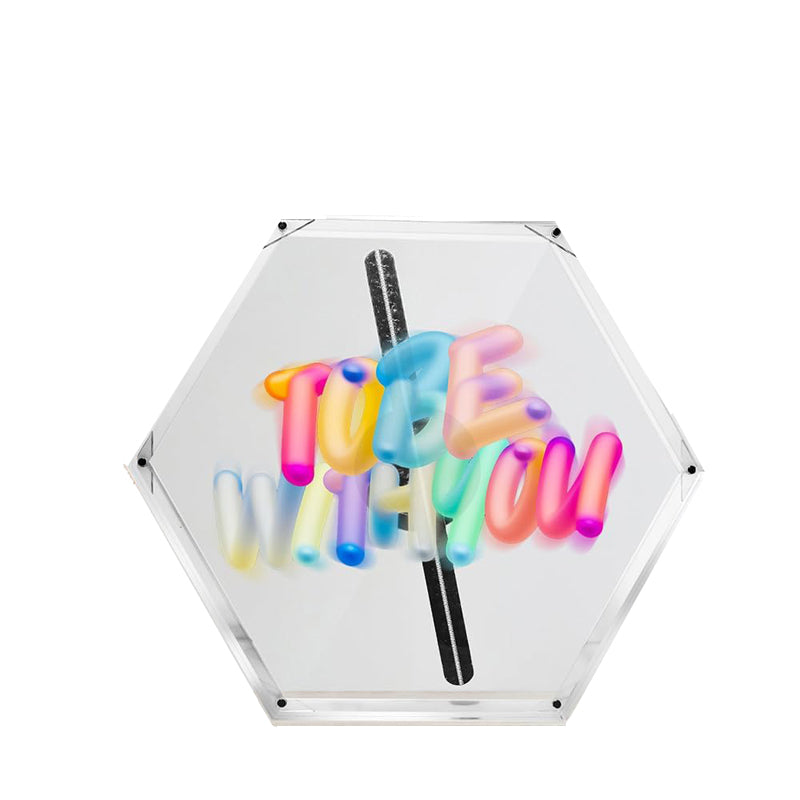 3D Hologram Fan Hexagonal Transparent Acrylic