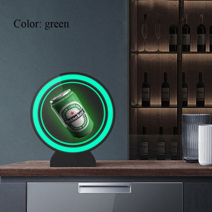 Colorful Hologram Fan & Night Light Touch Switch