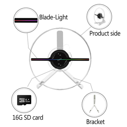 3D Small Hologram Fan Desktop WIFI & Bluetooth Connection