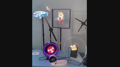 Colorful Hologram Fan & Night Light Touch Switch